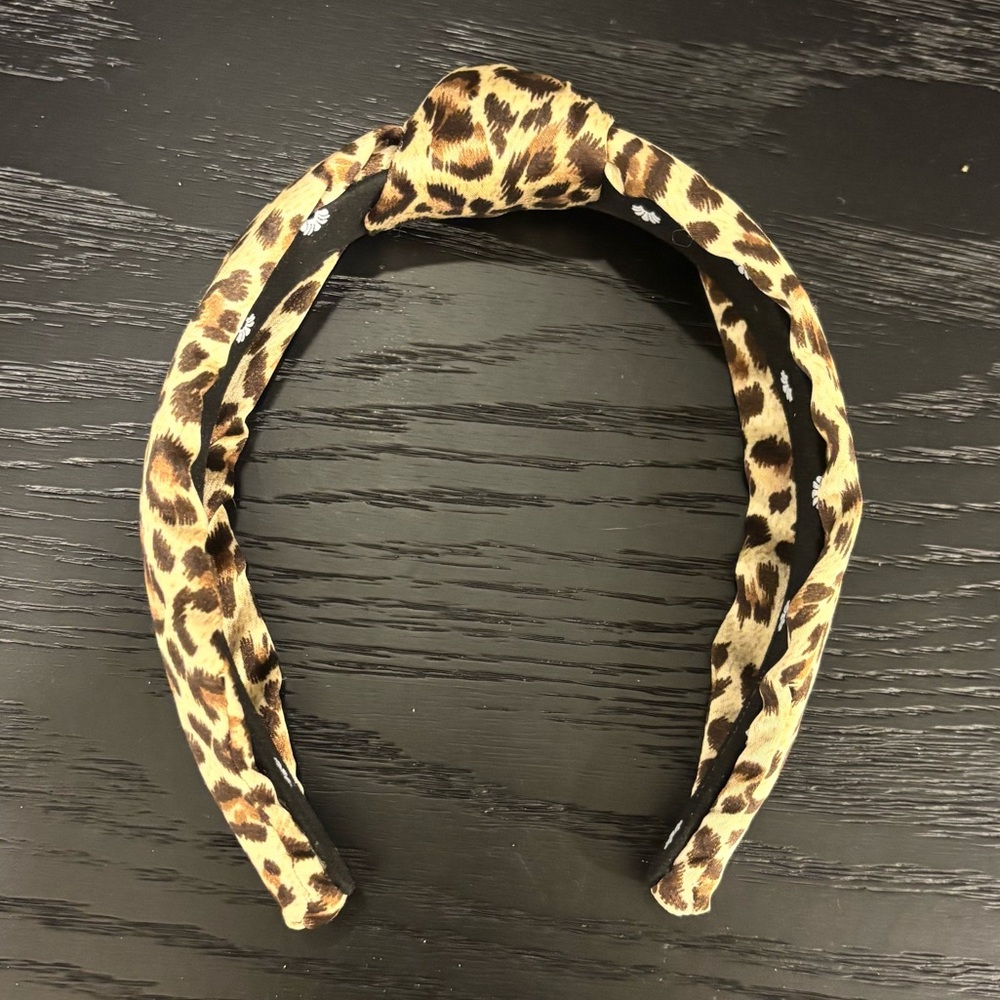 Lele Sadoughi Leopard Print Knotted Headband